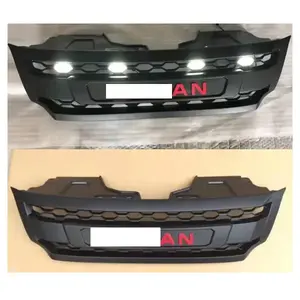 Glas Zwart Plastic Auto Voorgrill Met Led Voor Nissan Np300 2015 2018 Navara Auto Voorbumper Roosters