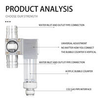 ZRDR – atomiseur co2 externe en verre pour aquarium, diffuseur de co2 externe avec 2 ventouses