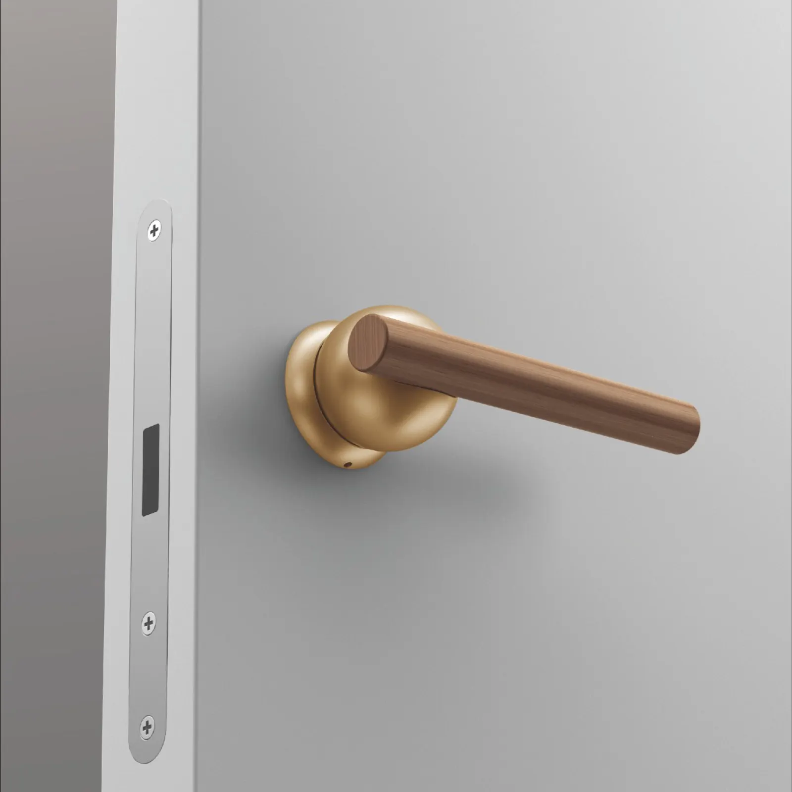 新しいデザイン亜鉛合金と木製ドアハンドルインテリアシンプルなドア、木製ドア