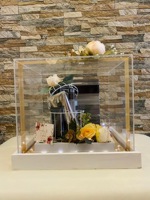 Fabricant mazon Boîte en acrylique transparente pour cadeau d'assemblage Boîte de mariage en acrylique Boîte de rangement en acrylique pour tirelire carrée