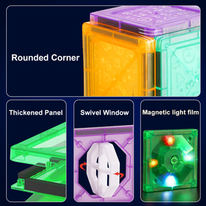 Azulejos de plástico magnéticos 3D de gran tamaño, juego de STEM, juguete de construcción para niños que fomenta el trabajo en equipo y la conciencia espacial - Product Image 5