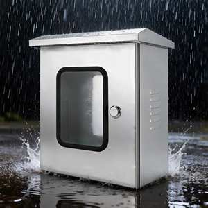 صندوق توزيع كهربائي صناعي خارجي Ouyue A035 مقاوم للماء IP65 من الفولاذ المقاوم للصدأ 201 مع غطاء لعداد الكهرباء - Product Image 1