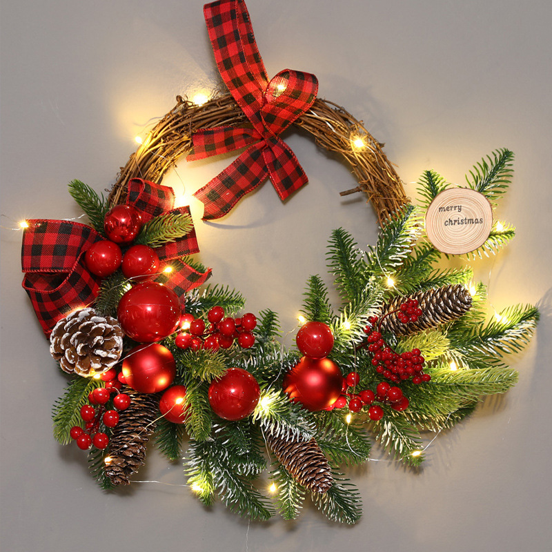 Corona semi-colgante de 45 cm (incluye gancho, batería y guirnalda de luces).