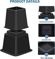 Lot de 16 rehausseurs de meubles réglables en plastique empilables, supportant 1 300 lb, pour rangement sous le lit, dortoirs universitaires, tables et canapés