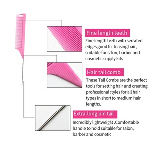 หวีหางหนู ARLANY พร้อมโลโก้และบรรจุภัณฑ์แบบกำหนดเอง หวีปลายแหลมคุณภาพสูง หวีสำหรับจัดแต่งทรงผมสำหรับผู้ชายและผู้หญิง - Product Image 4