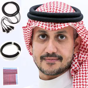 Pañuelo árabe musulmán para la cabeza para hombre, turbante, cinta para el pelo, cinta para el pelo Keffiyeh/Shemagh, árabe, Aqel