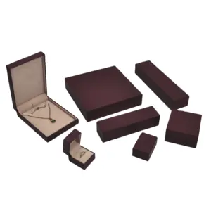 Custom Logo Print High-end Brown Jewelry Packaging Box Pendant Bracelet Ring Jewelry Packaging Box