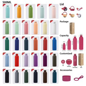 Botella de Agua de Acero Inoxidable Aislada de 500ml con Logo Personalizado, Termo de Vacío de Doble Pared, Taza de Café de Viaje, Venta al Por Mayor - Product Image 2