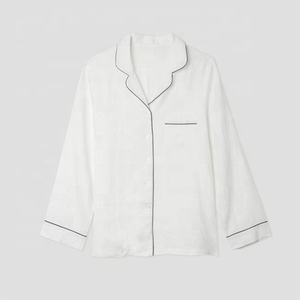Pigiami personalizzati di alta qualità da <span class=keywords><strong>uomo</strong></span> in lino caldo <span class=keywords><strong>pigiama</strong></span> 2 pezzi Casual Sport con <span class=keywords><strong>bottoni</strong></span> in maglia bianca 100% Set <span class=keywords><strong>pigiama</strong></span> <span class=keywords><strong>uomo</strong></span> - Product Image 4