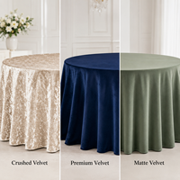 Nappe Ronde Premium Mate Effet Velours Froissé pour Location d'Événements et Banquets – Vente en Gros