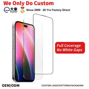 Protection d'écran en verre trempé HD 9H 2.5D personnalisée OEM pour 18 Pro/Max avec couverture intégrale anti-traces de doigts et anti-graisse - Product Image 1