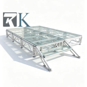เวทีแบบพกพาสำหรับงานหนัก ทำจากอลูมิเนียมอัลลอยด์ พร้อมพื้นกระจกแบบกำหนดเอง สำหรับคอนเสิร์ต งานแต่งงาน และกิจกรรมกลางแจ้ง - Product Image 1
