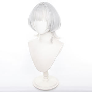 Peluca de Cosplay Ainizi de 40 cm, Corta, Gris Plateado, de Rana Kaname, de <span class=keywords><strong>BanG</strong></span> Dream! ¡Es mi GO! ! - Product Image 3