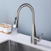 Usine vente chaude robinet de cuisine monté sur le pont en acier inoxydable robinet de cuisine extractible mitigeur chaud froid robinet d'eau robinet d'évier de cuisine