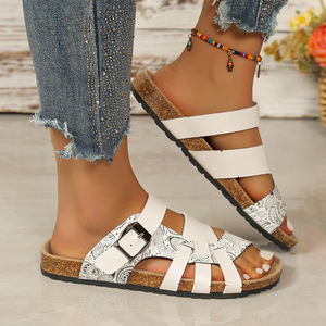 <span class=keywords><strong>Sandalias</strong></span> Étnicas Africanas de Moda con Tacón Plano de Corcho, Hebilla Grande, Talla Grande, Únicas para <span class=keywords><strong>Mujer</strong></span>, para <span class=keywords><strong>Fiesta</strong></span> - Product Image 3