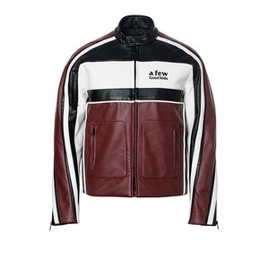 Lujo personalizado Color rojo Unisex Nascar Bomber chaqueta Oem logo moto carrera chaqueta de cuero para los hombres - Product Image 1