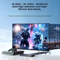 Commutateur KVM 4x1 4K 60Hz / 2K 144Hz / 1080P 240Hz, Commutateur KVM USB-C 4 Ordinateurs 1 Moniteur HDCP1.4/2.2 HDMI