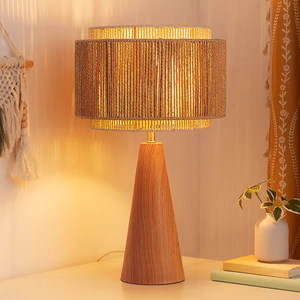 Designer <b>Table</b> <b>Lamp</b> Hemp Rope Hand Woven E27 Led Light Source Living Room <b>Study</b> Bedroom Bedside Ambient Lighting Fixture - Product Image 1