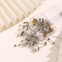 Großhandel Schal-Nadeln Einfache und Elegante Form Hijab-Pins Kleidungsnähnadeln Eine Box mit 100 Paaren für Nähzubehör