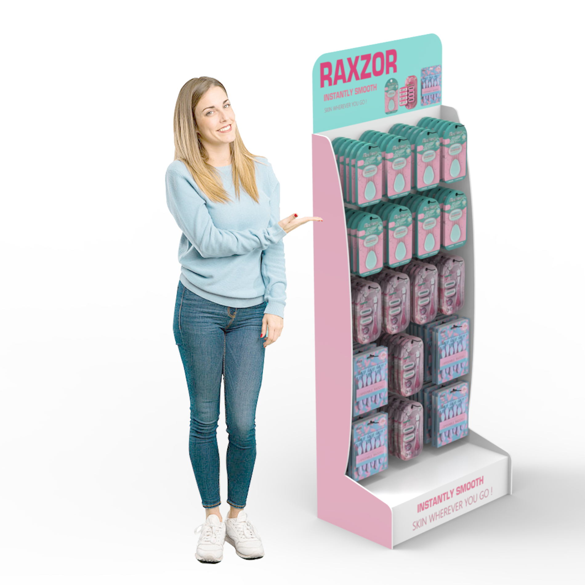 Apache Customized Light Duty Floor Standing Modern Cardboard Hook Display Rack for Supermarkets — view 1
