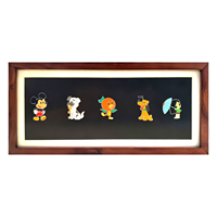 Médaille Shadow Box vitrine en bois pour défi pièces Badges patchs épingles à broder décoration murale cadre de rangement Animal fleur