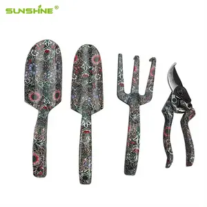 Zonneschijn Zware Aluminium Handgereedschap Kit Bloemenprint Tuingereedschap Set Tuinieren Geschenken Snoeischaar Hand Hark Shovel