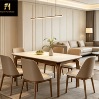 Table à manger en pierre frittée de haute qualité pour 6 personnes, table à manger pour la maison, table à manger de luxe légère de style français pour hôtel, villa, maison d'hôtes