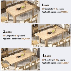 Bàn ăn mở rộng cho 6-10 người, bàn ăn bằng gỗ hiện đại cho các cuộc tụ họp, cuộc họp cho nhà bếp nhỏ - Product Image 2