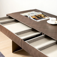 DAZOOHOME Bureau Moderne Minimaliste de Luxe Léger en MDF avec Surface en Panneau Artificiel, Table de Maquillage pour Étudiant, Bureau d'Ordinateur avec Rangement