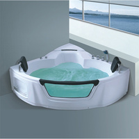 Baignoire moderne autoportante en acrylique montée en coin Baignoire de massage à remous pour spa