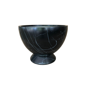 Pot de fleurs décoratif en fibre de verre avec piédestal, motif marbre, prêt à être expédié, pour jardin extérieur, patio. - Product Image 1