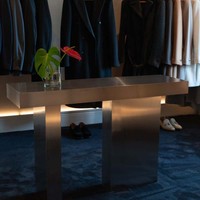 Table console moderne en acier inoxydable, table rectangulaire pour entrée, salon, couloir, décoration de la maison