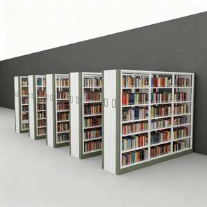 Estante de libros de biblioteca extraíble de 6 niveles de fácil montaje para librería, estantes ajustables de pila de libros de doble cara para <span class=keywords><strong>Universidad</strong></span> - Product Image 4