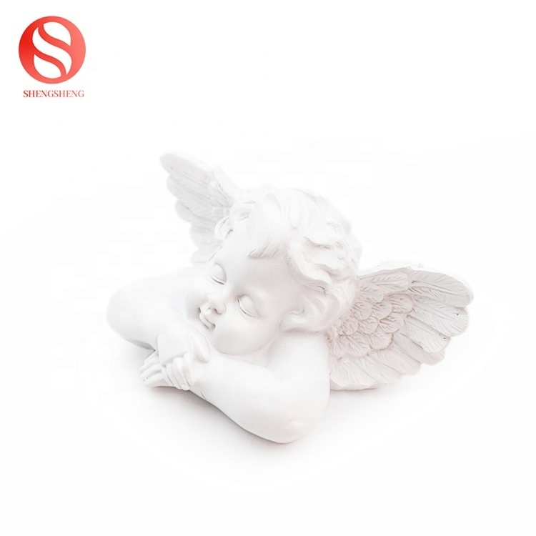 Résine ailes blanches chérubin bébé gardien buste artisanat décoration ange figurine