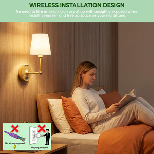 Detachable Rechargeable Battery Wireless LED <b>Wall</b> <b>Lights</b> with Shade & <b>Remote</b>,3 Colors & 7 RGB Dimmable for Bedroom Living Room - Product Image 5