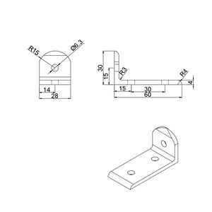 Produsen Cina 6111 3060*3060mm lengan Pivot bentuk L untuk Slot t profil aluminium industri - Product Image 3
