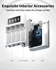 Micro USB tipo C entrada independiente 8 ranuras LCD rápido EBL 1,2 V NiMH NiCD AA AAA cargador de batería recargable - Product Image 5