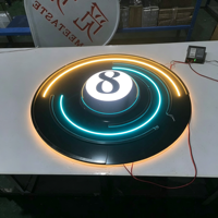 Enseigne lumineuse LED avec détecteur de mouvement, allumage/extinction automatique, économie d'énergie, logo personnalisé en acrylique, fixation murale pour salle de billard
