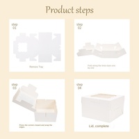 Caja para Pastel Pequeña Personalizada de 4x4x2.5 Pulgadas con Asa, Empaque Biodegradable para Almacenamiento de Galletas y Postres