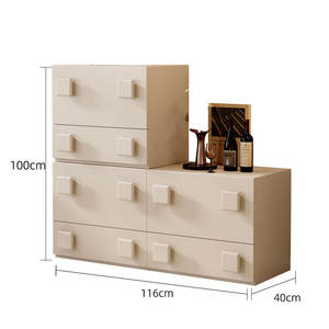 Armoire latérale de rangement en bois massif <span class=keywords><strong>Carmen</strong></span>, style moderne du milieu du siècle, pour chambre à coucher, salle à manger, salon, hôtel, villa, maison - Product Image 4