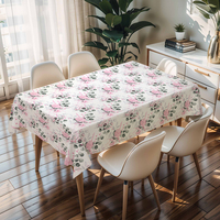Nappe rouge rectangulaire à motifs RNPT, housse de table en PVC pour les fêtes de Noël