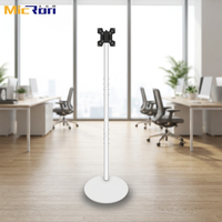 Support TV mobile et chariot Clean Look blanc, capacité 10 kg, pivotant à 360°, VESA 100x100, pour écrans de 14 à 32 pouces