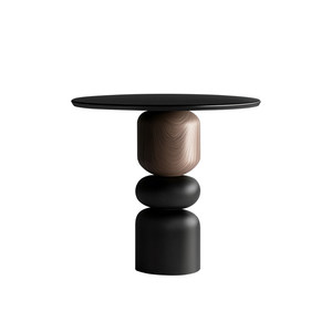 Table d'appoint minimaliste en bois massif de style italien, table d'appoint haut de gamme pour salon, petite table d'appoint pour canapé, table d'angle de chevet, sans accessoires supplémentaires - Product Image 4