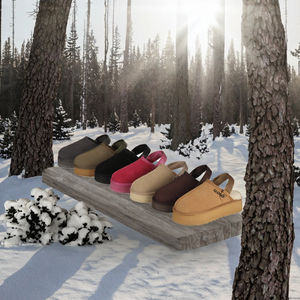 Bottes de neige en cuir semi-drag de haute qualité, nouvelle collection, style mode, pantoufles épaisses, double usage, semelle épaisse, hiver, automne, été - Product Image 3