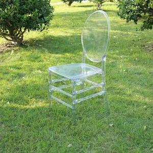 Best Selling Transparent Clear Crystal Banquet Chivari Chairs Resin Wedding Tiffany Chiavari Napoleon Ghost Garden Chair