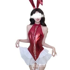 ชุดชั้นในเซ็กซี่ ประดับด้วยหนังแก้วแบบแพทเทิร์นต่อกัน สายรัดแบบกระต่ายสาว แต่งระบายไขว้ และดีไซน์เซ็กซี่แบบไม่ต้องถอดออก - Product Image 5