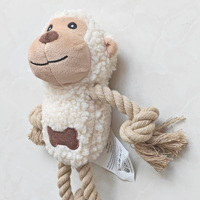 Jouet pour chien en peluche écologique, moderne, style dessin animé mignon, en forme de singe, à mâcher avec couineur, durable, taille S