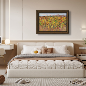 Impression sur toile réaliste et écologique encadrée sur mesure de l'artiste Zhang Liping : Paysage '<span class=keywords><strong>Automne</strong></span> Doré et Blé de Jade' - Product Image 4