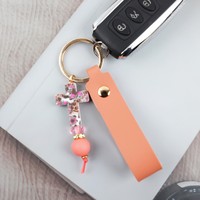 Porte-clés minimaliste, porte-clés en cuir croisé tendance, porte-clés en cuir PU pour femmes