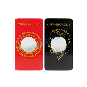 Custodia con Logo personalizzato per animali domestici rotonda per monete Commemorative Gold sovrano George a conchiglia Blister - Product Image 2